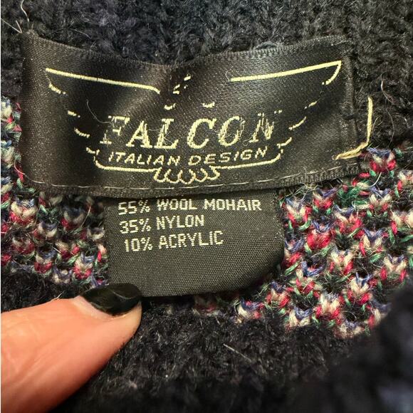VNTG Falcon Italian Design, Multicolored, Wool, Thick, One Button Cardigan- L/XL - Picture 3 of 11